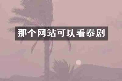 那个网站可以看泰剧