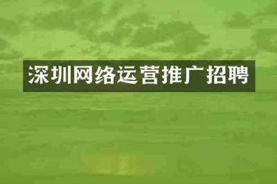 深圳网络运营推广招聘