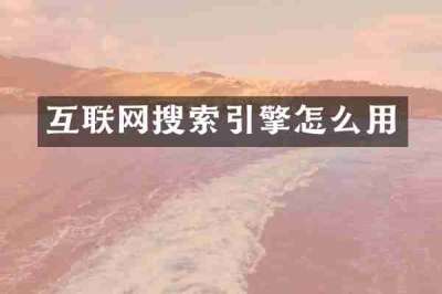 互联网搜索引擎怎么用