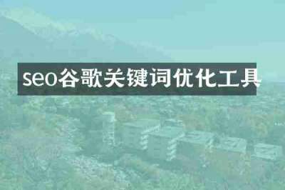 seo谷歌关键词优化工具