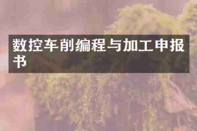 数控车削编程与加工申报书