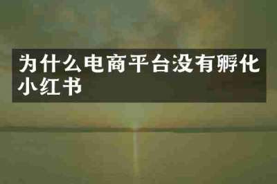 为什么电商平台没有孵化小红书