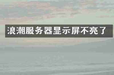 浪潮服务器显示屏不亮了