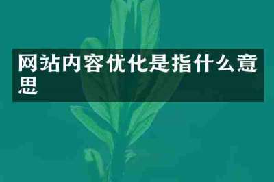 网站内容优化是指什么意思