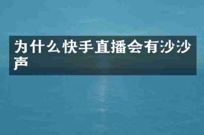 为什么快手直播会有沙沙声