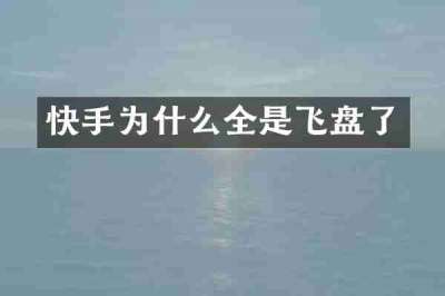 快手为什么全是飞盘了