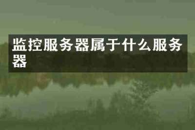 监控服务器属于什么服务器