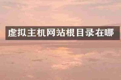虚拟主机网站根目录在哪