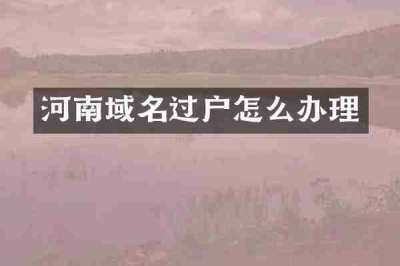 河南域名过户怎么办理