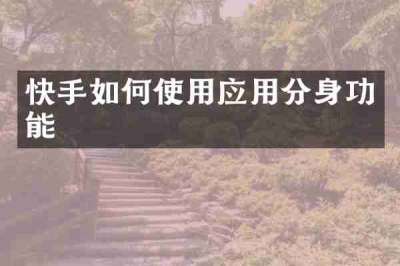 快手如何使用应用分身功能