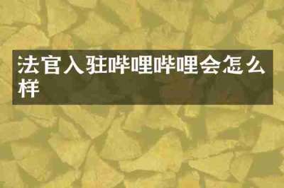 法官入驻哔哩哔哩会怎么样