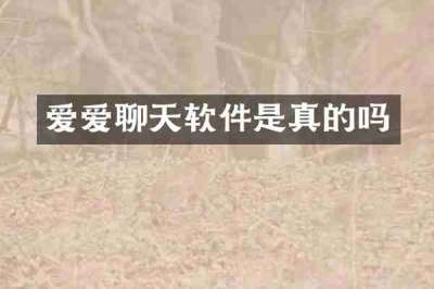 爱爱聊天软件是真的吗