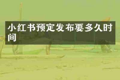 小红书预定发布要多久时间