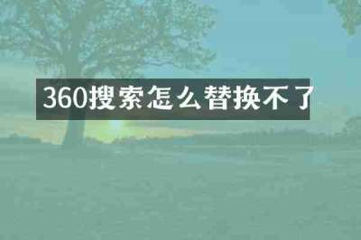 360搜索怎么替换不了