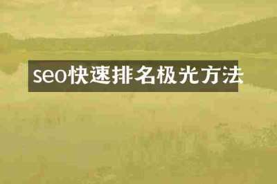 seo快速排名极光方法