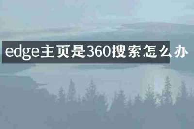 edge主页是360搜索怎么办