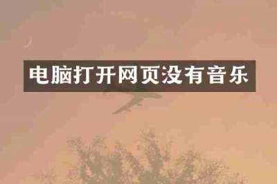 电脑打开网页没有音乐