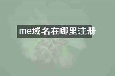 me域名在哪里注册