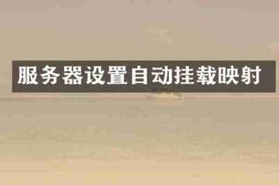 服务器设置自动挂载映射