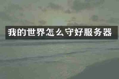 我的世界怎么守好服务器