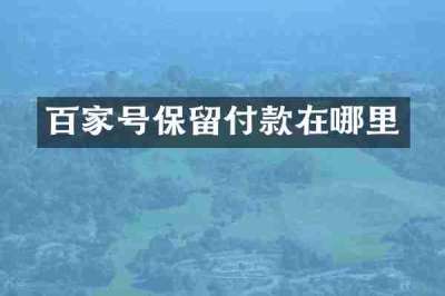 百家号保留付款在哪里