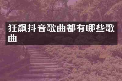 狂飙抖音歌曲都有哪些歌曲