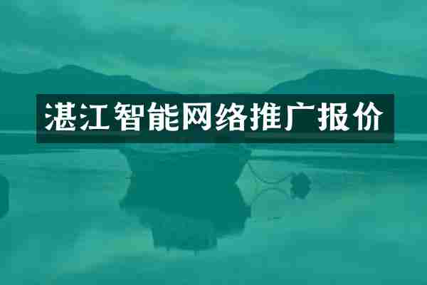 湛江智能网络推广报价