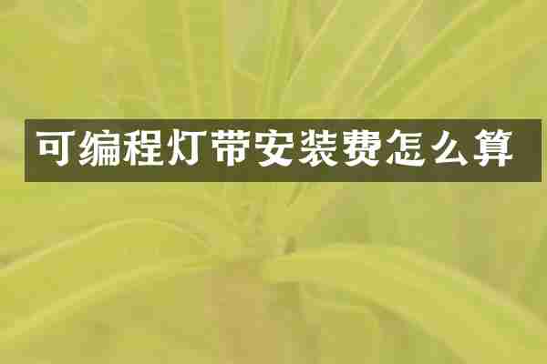 可编程灯带安装费怎么算