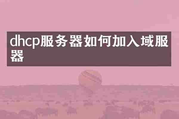 dhcp服务器如何加入域服务器