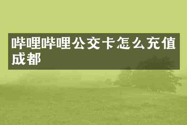 哔哩哔哩公交卡怎么充值成都