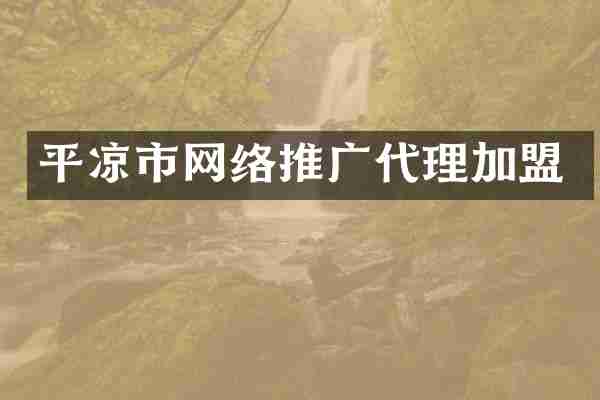 平凉市网络推广代理加盟