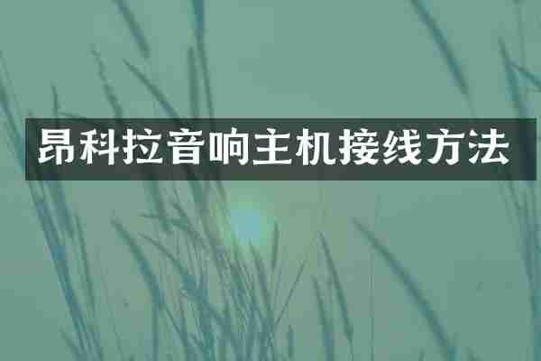 昂科拉音响主机接线方法