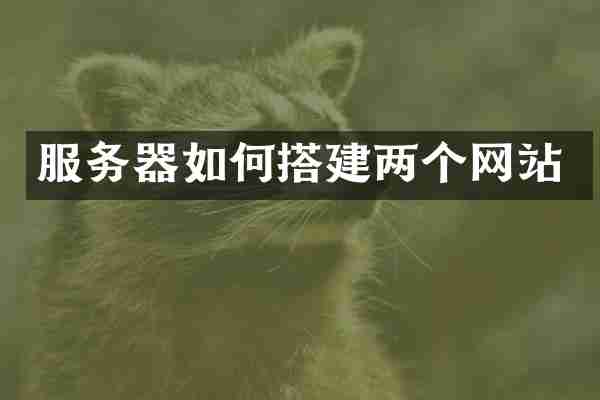 服务器如何搭建两个网站