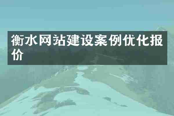 衡水网站建设案例优化报价