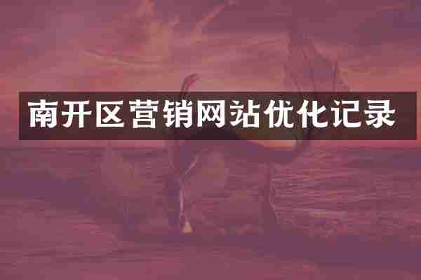 南开区营销网站优化记录