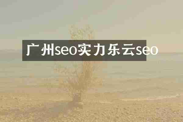 广州seo实力乐云seo