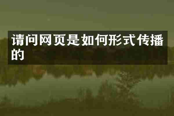 请问网页是如何形式传播的