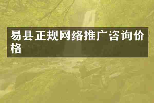 易县正规网络推广咨询价格
