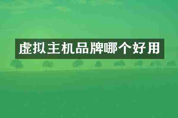 虚拟主机品牌哪个好用