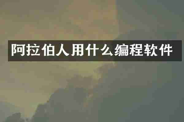 阿拉伯人用什么编程软件