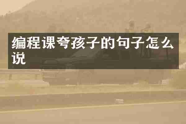 编程课夸孩子的句子怎么说