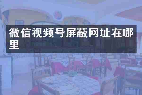 微信视频号屏蔽网址在哪里