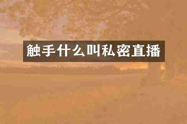 触手什么叫私密直播