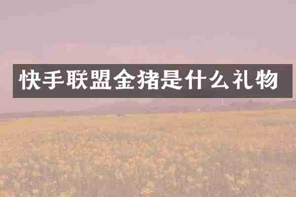 快手联盟金猪是什么礼物