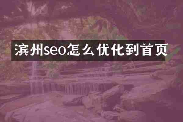 滨州seo怎么优化到首页