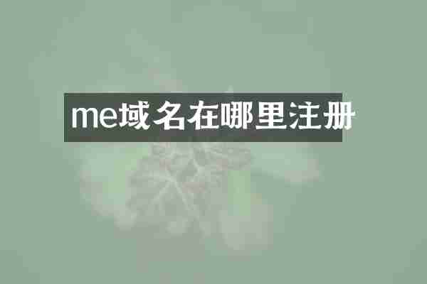 me域名在哪里注册