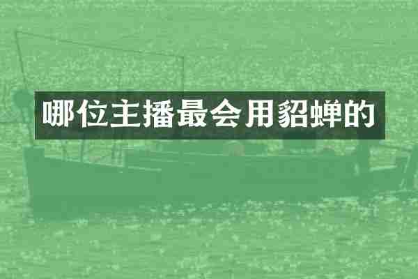 哪位主播最会用貂蝉的