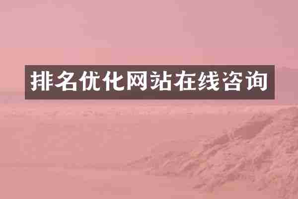 排名优化网站在线咨询