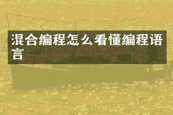 混合编程怎么看懂编程语言
