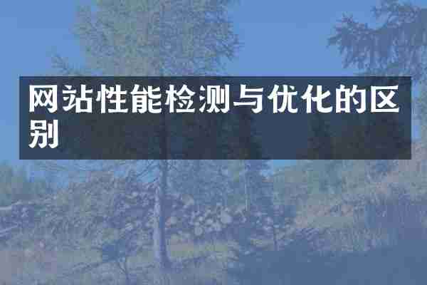 网站性能检测与优化的区别